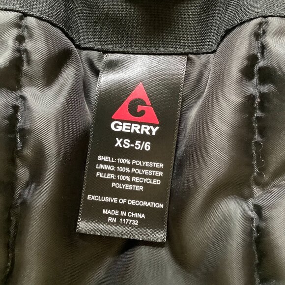 Boys Jacket Size XS - 5/6 Black Gray Zip Hood Gerry - Picture 8 of 10